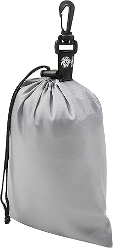 Miniatura 5 de Bolsa con cordón, bolsa de cincha y bolsa con clip para viajes, armario, al aire libre, juego de 5 (gris, 7 x 9 pulgadas)