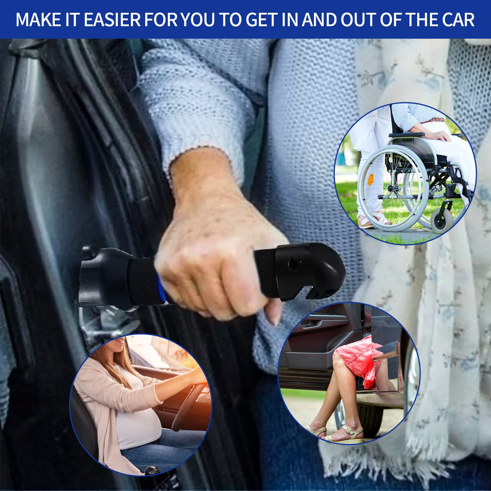 Impugnatura Supporto Auto, Maniglione Ausilio per l'ingresso dell'auto, Ausilio per Mobilità per Auto, Maniglia di Supporto per Impugnature Auto, Supporto per Scendere Macchina