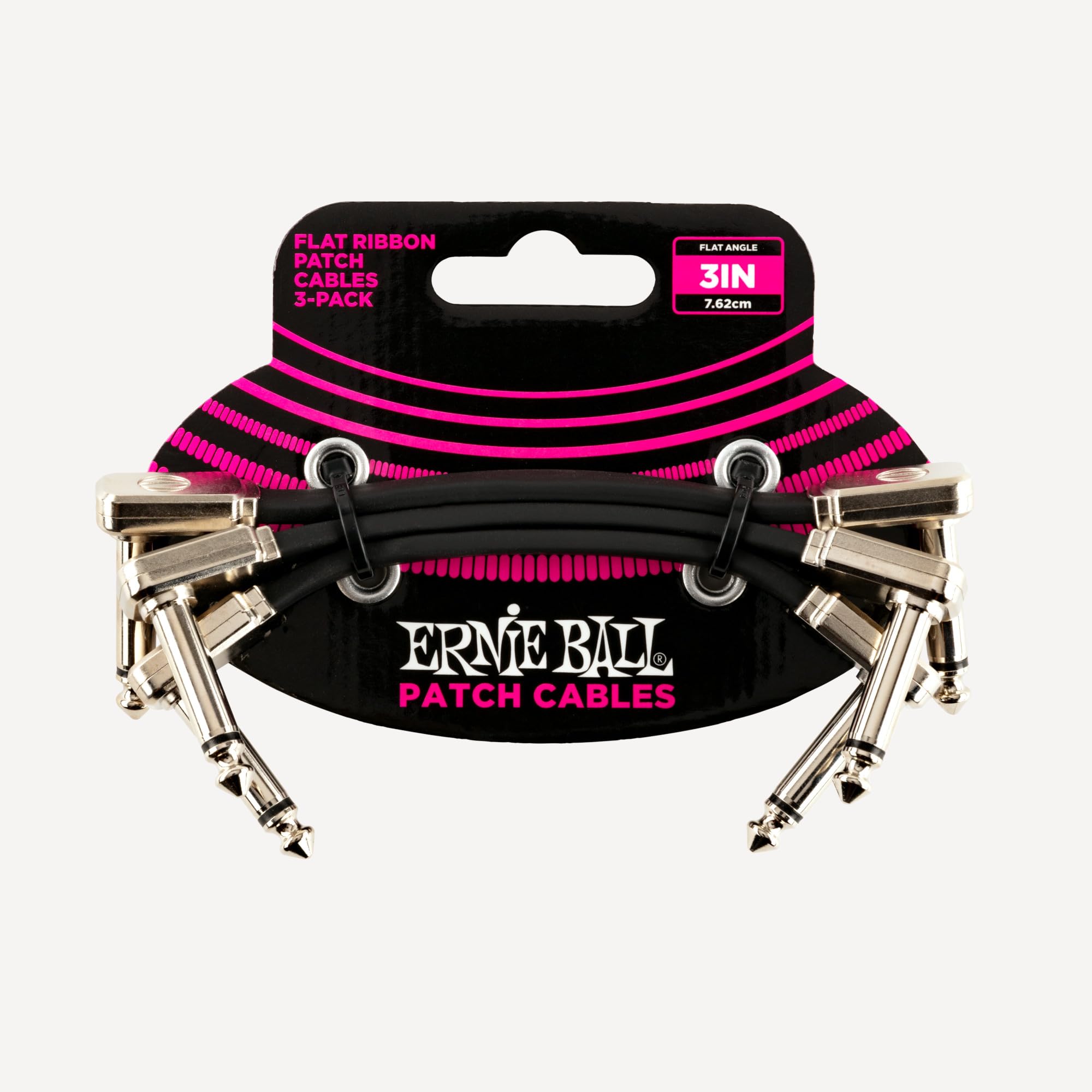Ernie Ball - Cable de conexión plano para pedales, 7,6 cm, 3 unidades