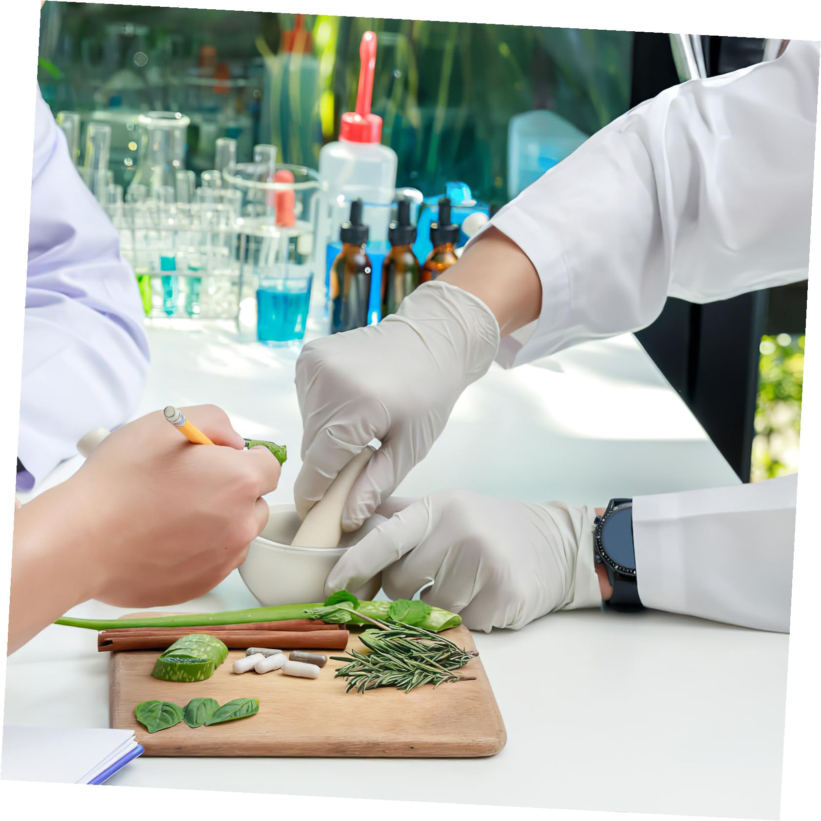 Beavorty Set 2 Mortai Pestello in Porcellana per Macinazione Erbe Aromatiche e Spezie Utensili Cucina per Uso Casalingo e Ristorazione