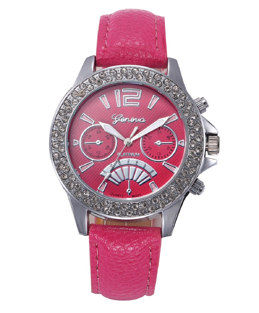 Geneva Platinum Studded Analog Pink Dial Womens Watch - GP-228 (B01MDKOTKO) Amazon Price History, Amazon Price Tracker