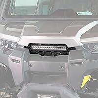 Vista 5 de Mesh Grille w/LED Light for Can-Am Defender/Defender MAX HD5 HD8 HD10 2016-2019, Front Bumper Grill Guard with LED Light Bar UTV Accessories (1PCS)