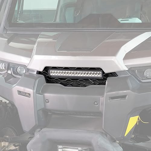 Miniatura 5 de Mesh Grille w/LED Light for Can-Am Defender/Defender MAX HD5 HD8 HD10 2016-2019, Front Bumper Grill Guard with LED Light Bar UTV Accessories (1PCS)