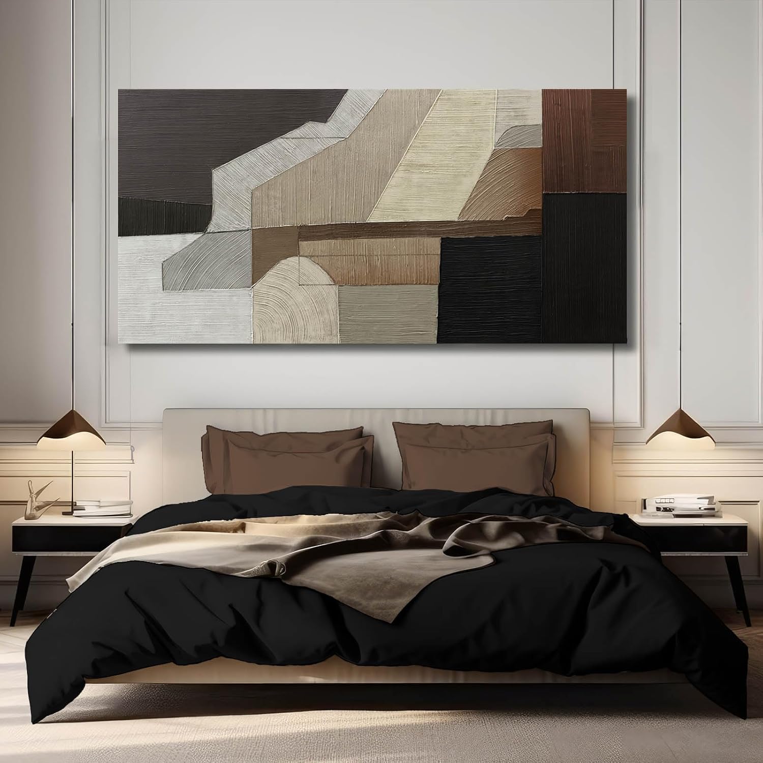 VAYIMDH Line Abstract Wall Art Colorful Wall Prints Geometric Living Room Decorations for Walls neutral Artwork Office Bedroom Photo 29"x 58" Ready to Hang