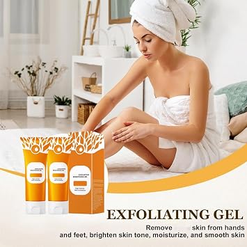 2pcs Orange Peeling Gel,Exfoliating Body Scrub,Orange Exfoliating Gel,Gentle Face Scrub With Silky Peeling,For Deep Cleansing And Moisturising,Brightens&Softens Skin With Refreshing Ora-Nge Formula