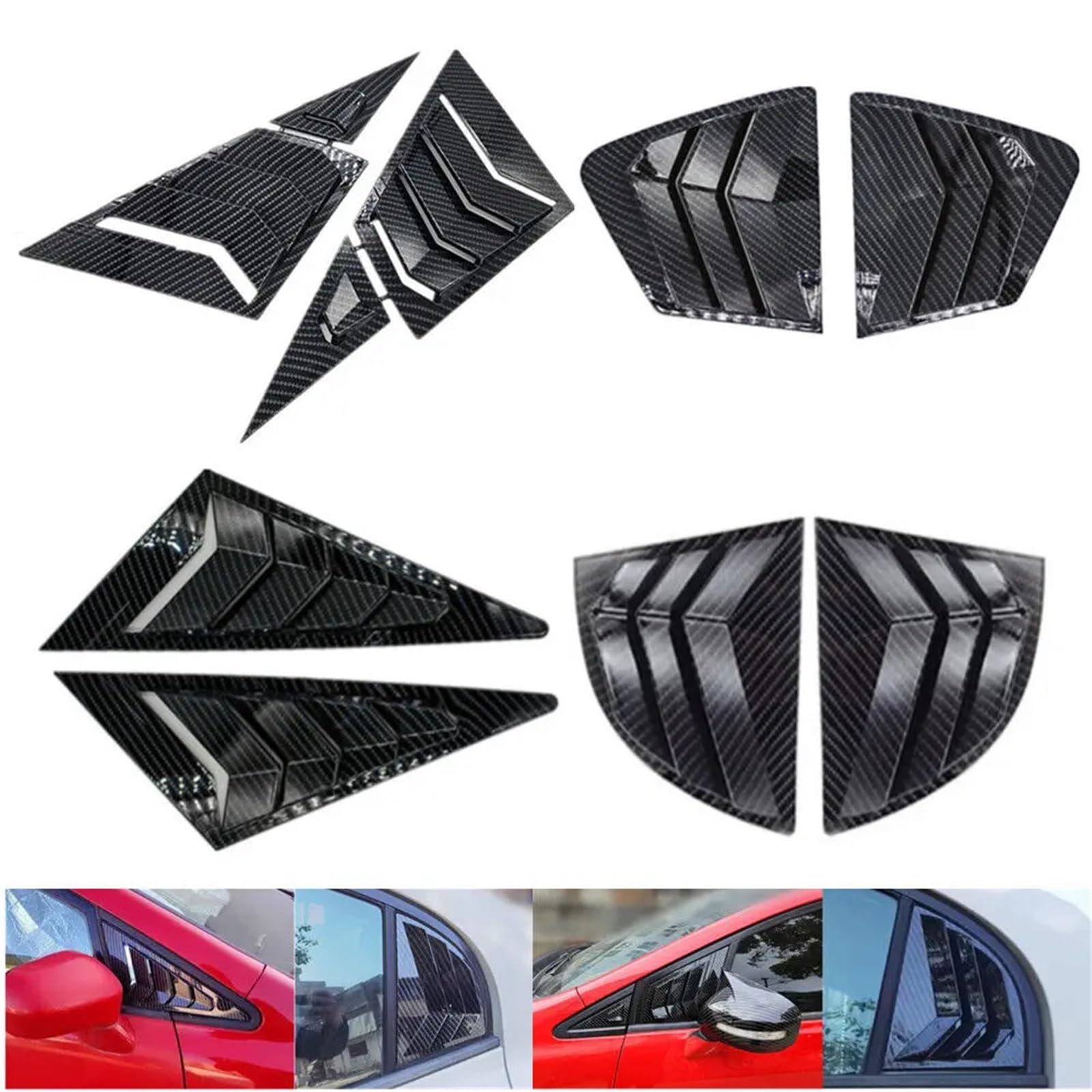 Decoración de la rejilla lateral Pasuje do Civic Sedan 2006-2015 przednia tylna szyba samochodu żaluzja osłona migawki boczne nawiewy rolety naklejki wykończeniowe zewnętrzne(Rear (For 2006-2010))
