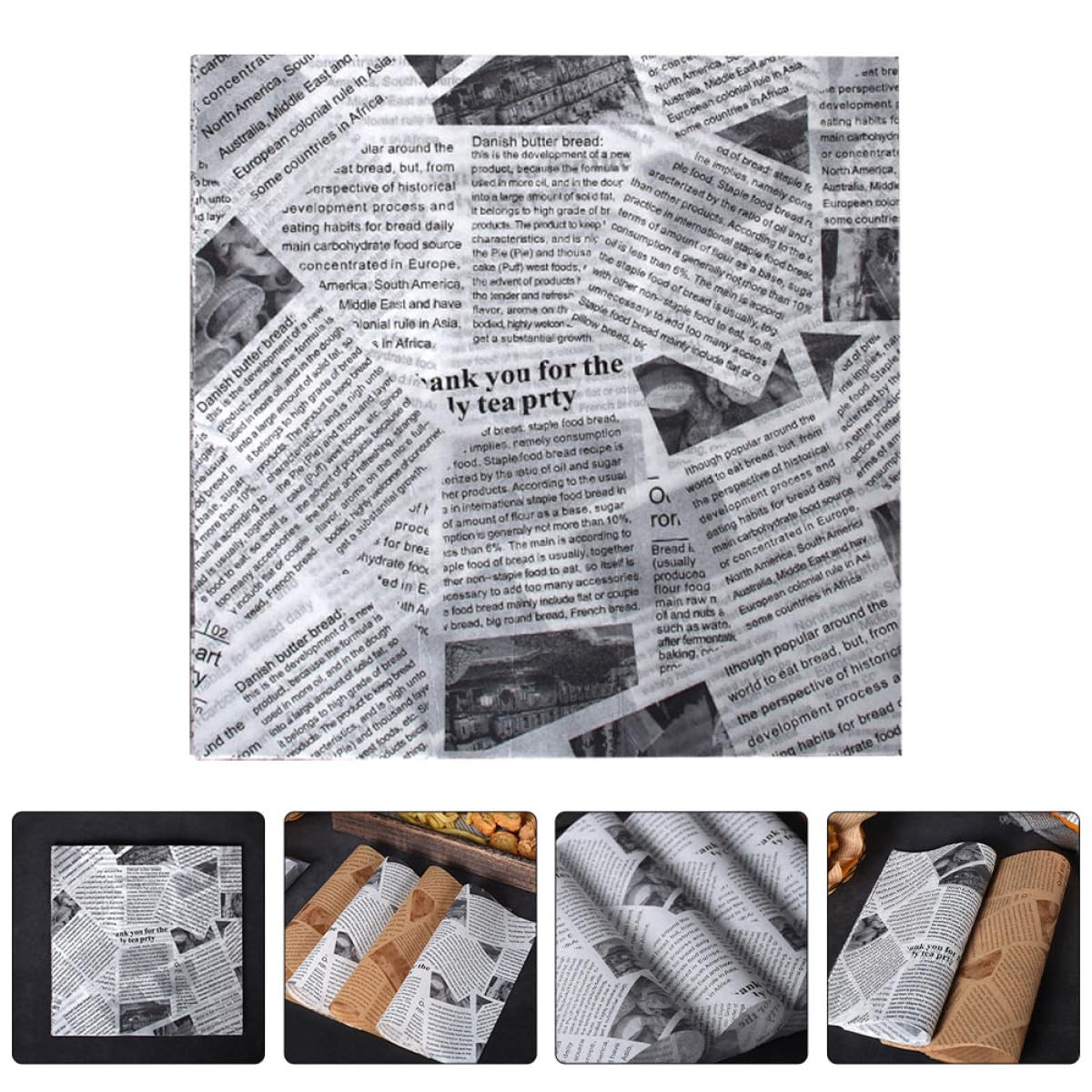 TOYANDONA Carta da Forno Antiaderente Resistente al Calore 25X25 CM Set 500 Fogli per Fritti Hamburger e Snack Carta Monouso per Cucina Domestica Bar e Ristoranti