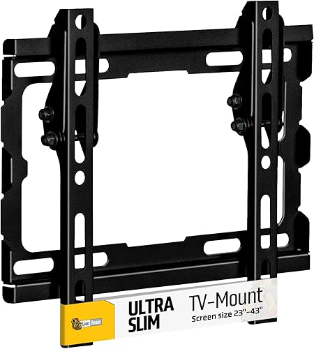 Soporte de pared ultradelgado para TV para la mayoría de pantallas de 23 a 43 pulgadas, Max Vesa de 200 x 200, soporte universal para TV soporta