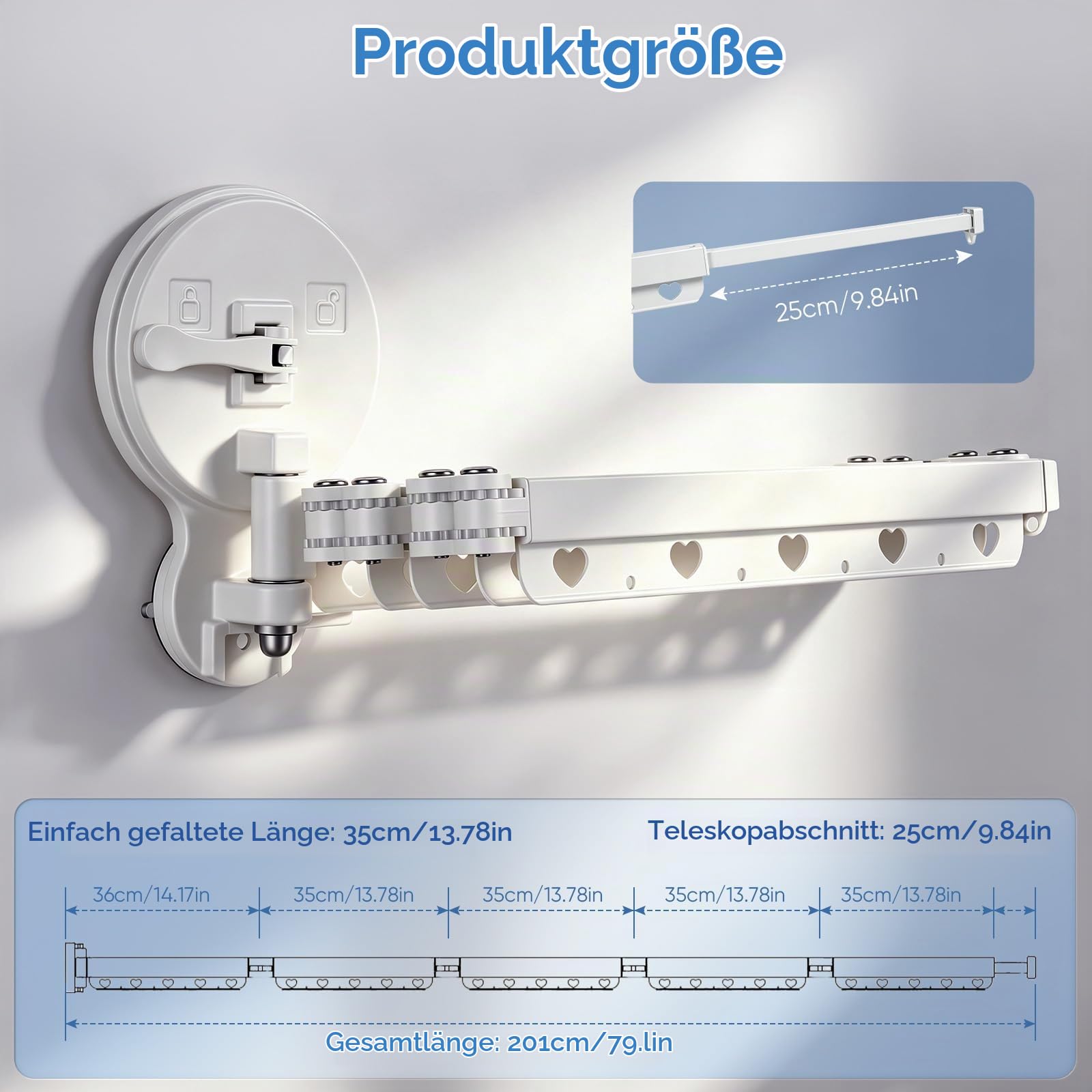 Duschvorhangstange Ohne Bohren, 2M Faltbare Duschstange mit 2 Starker Saugnäpfen, L/U Form Zusammenklappbar, Aluminium Duschstange für Badezimmer, Badewanne & Wäscheständer (Ohne Duschvorhang)