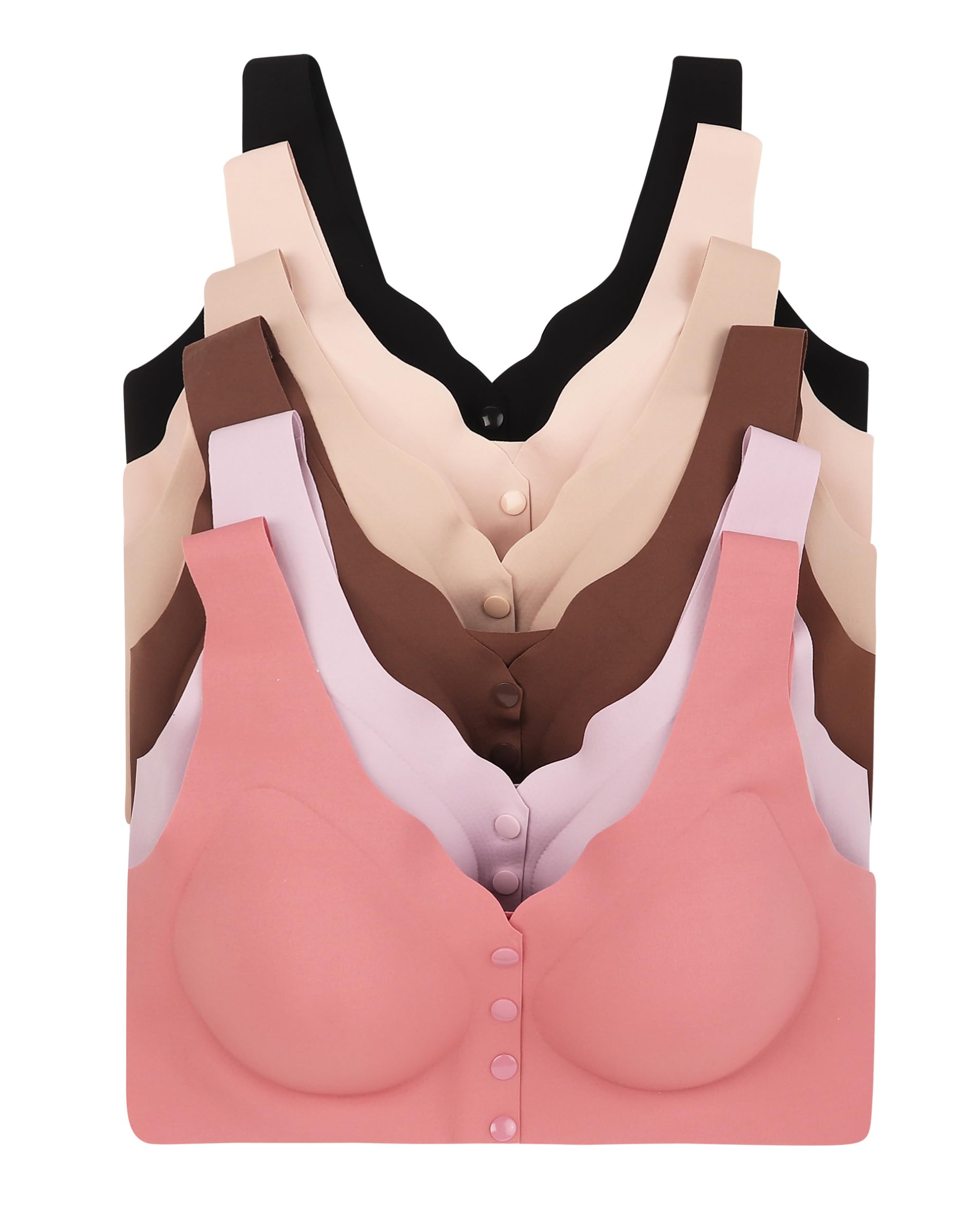 Viola's Secret 6 Pack of Color Print T-Shirt Bras B Cup C Cup and D Cup