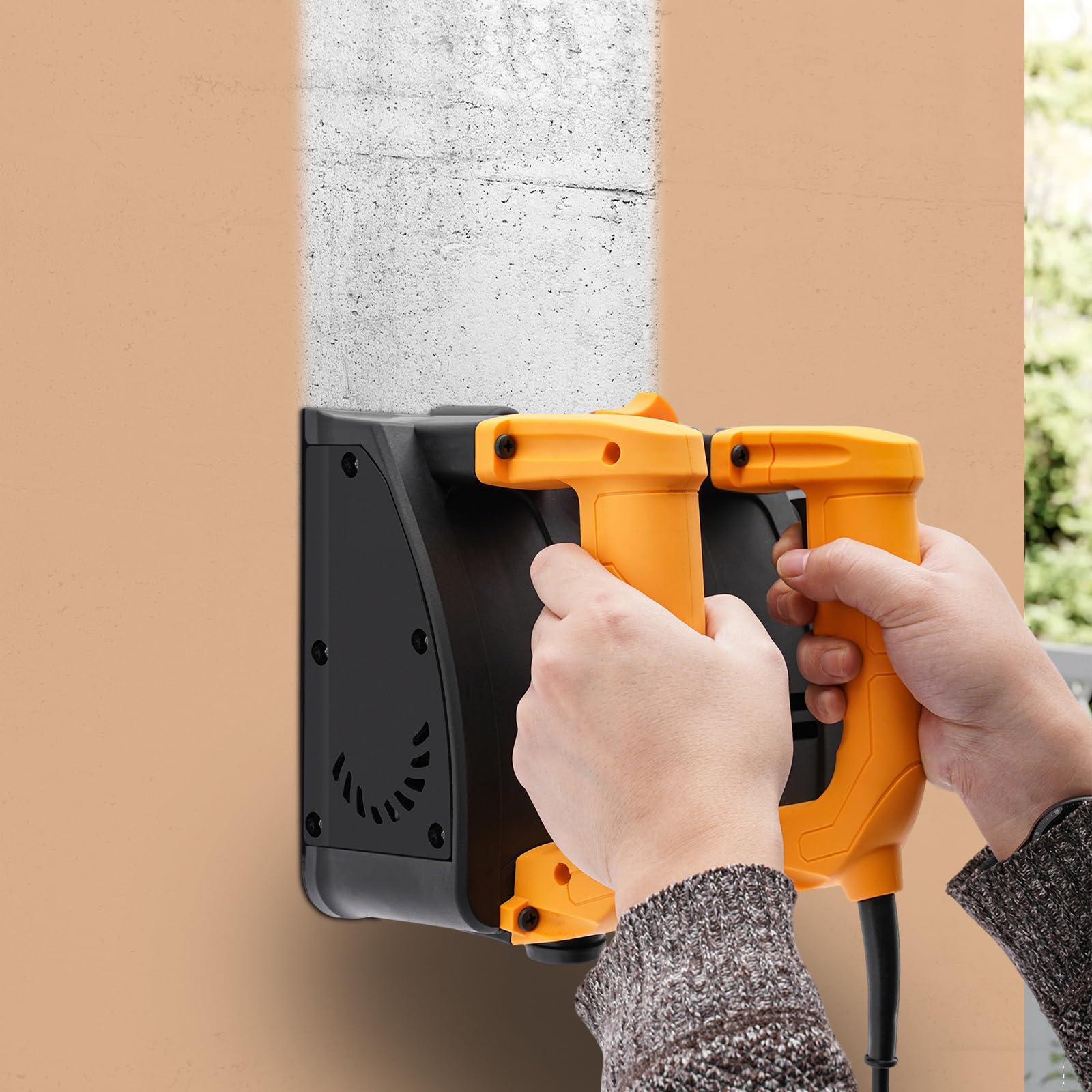 Elektryczna strugarka ścienna, 1200 W, frezarka renowacyjna, strug ręczny, frezarka do betonu ze spiczastą trójkątną głowicą nożową, frezarka do czyszczenia i usuwania tapet, ergonomiczna obsługa z