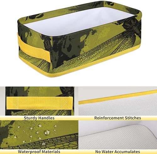 Miniatura 19 de Dragonfly - Cestas de inodoro doradas plegables para baño, organizador duradero y multiusos para cocina, sala de estar y armario () Libélula