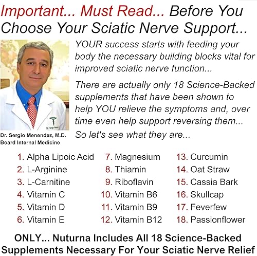 Miniatura 3 de Nuturna Fórmula de apoyo del nervio ciático con 900 mg de ácido alfa lipoico  Suplemento de nervio ciático 18 en 1 para la parte inferior de la