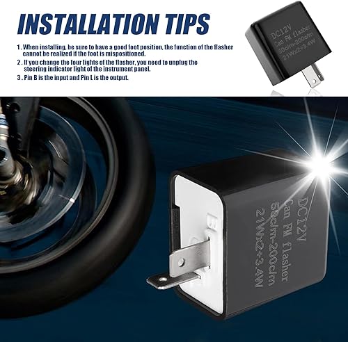 Miniatura 6 de 2 relés de frecuencia LED ajustable para automóviles, relé de intermitente de dirección de dos pines CC de 12 V, accesorio universal de repuesto