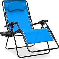 Vista 24 de Best Choice Products Silla reclinable de patio al aire libre de gran tamaño con gravedad cero, plegable, con portavasos y bandeja de accesorios