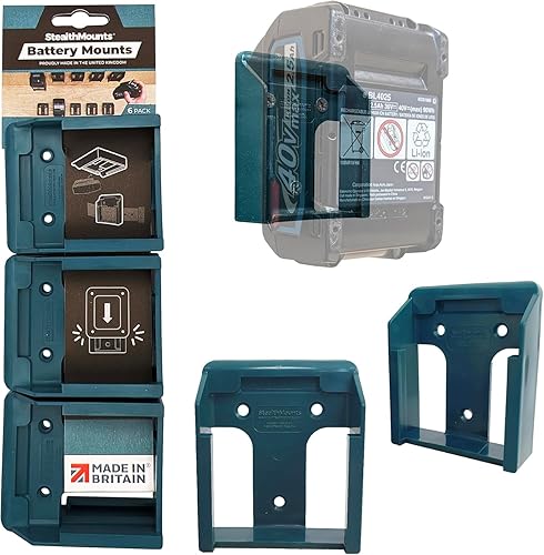Miniatura 10 de StealthMounts Soporte de batería compatible con Makita 40V (paquete de 6) - Soportes de batería negros  Fabricado en el Reino Unido
