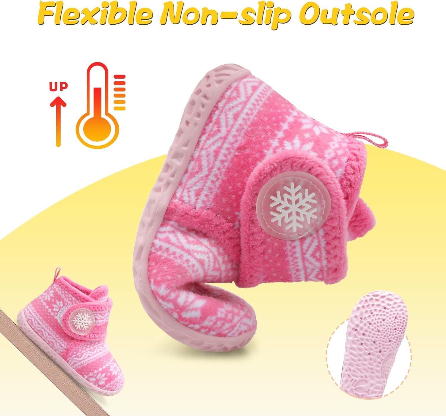 LeIsfIt Toddler Slippers Boys Girls House Slippers Kids Winter Boots Warm Lightweight House Shoes Non-slip Indoor Slipper Shoes - Image 4