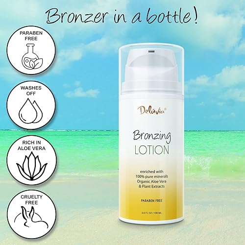 Miniatura 6 de Deluvia Body Shimmer Wash Off Loción bronceadora, loción para después del sol, maquillaje de piernas, hidratante corporal iluminador, loción