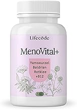 Menopause Capsules for Women from 50 | Meno Vital+ | Complex with Yam, Red Clover & Valerian | Iron, Folic Acid & B Vitamins | Hot Flashes, Sleep & Mood | 180 Vegan Capsules, Laboratory Tested