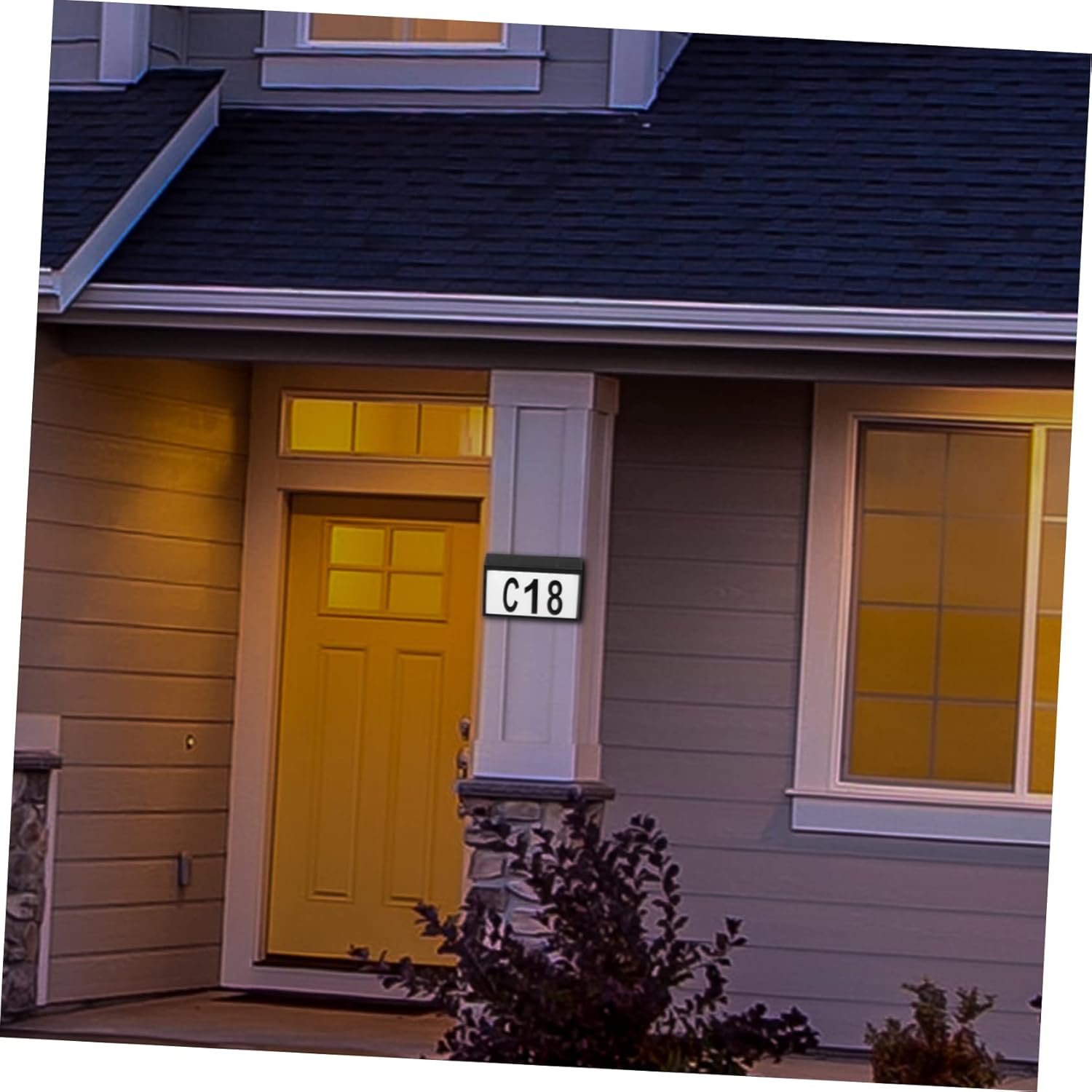 1 Set Solar Door Plate Plastic Number Lights Led