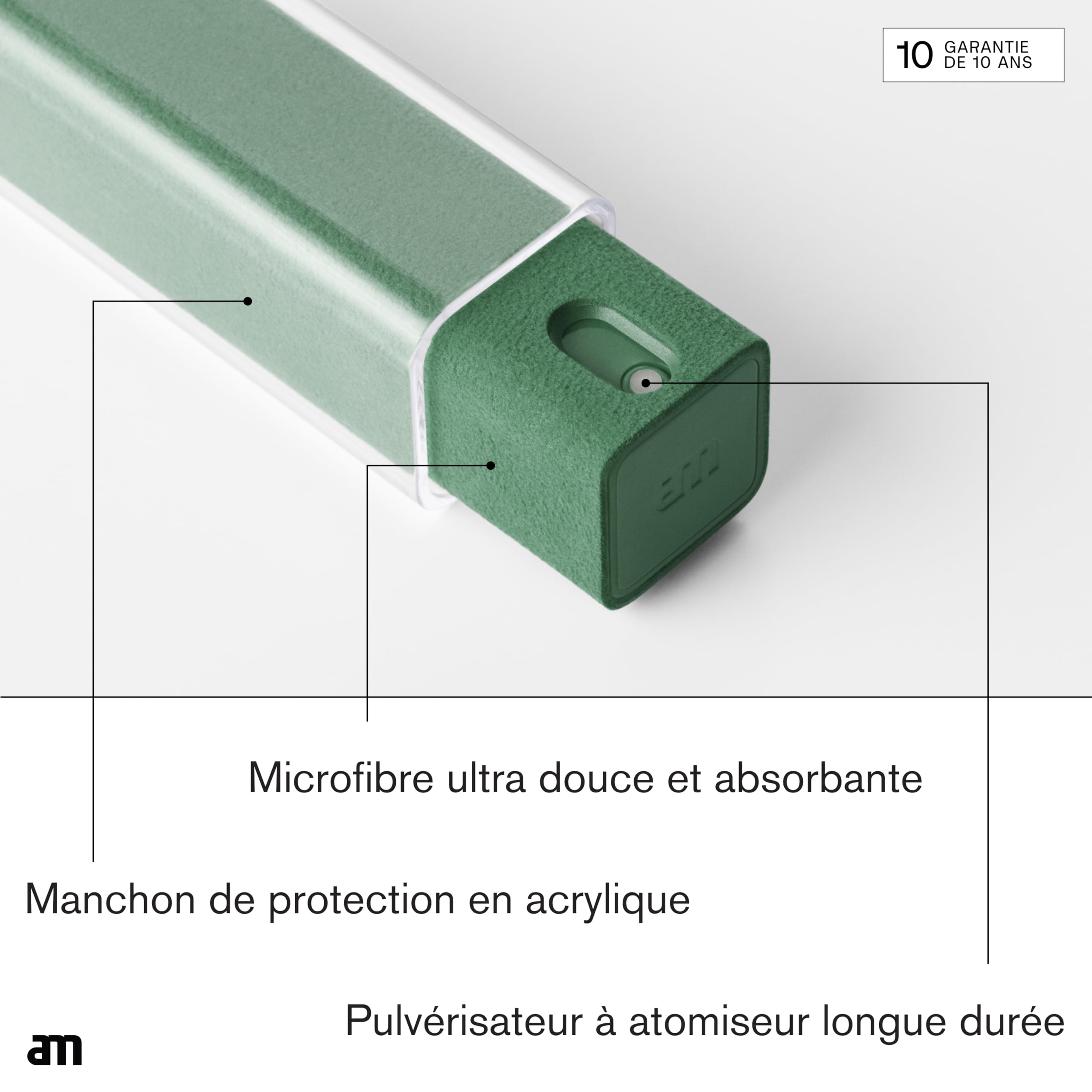 am Nettoyant Écran Portable 2 en 1 Chiffon Microfibre - 10,5 ml - Kit Nettoyage Voiture Pour Smartphones, Lunettes, Tablettes, Écrans TV et Ordinateur, Noir, Gris, Gris Clair, Vert, Bleu, 5 Pack
