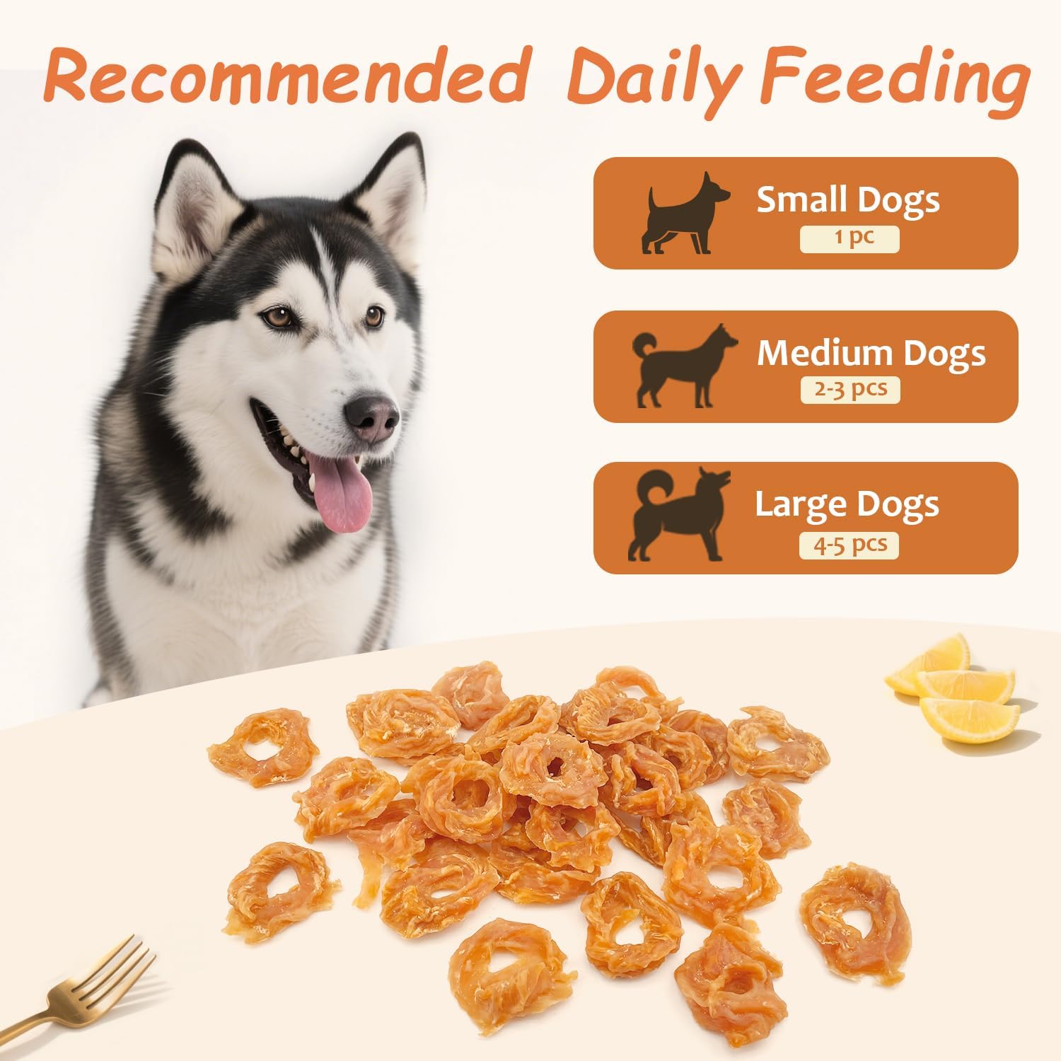 Chicken Rings Dog Treats 2 Pound, Real Chicken Jerky Rawhide-Free Soft Chews, Natural High Protein Limited Ingredient Training Snacks for Small Medium Large Dogs