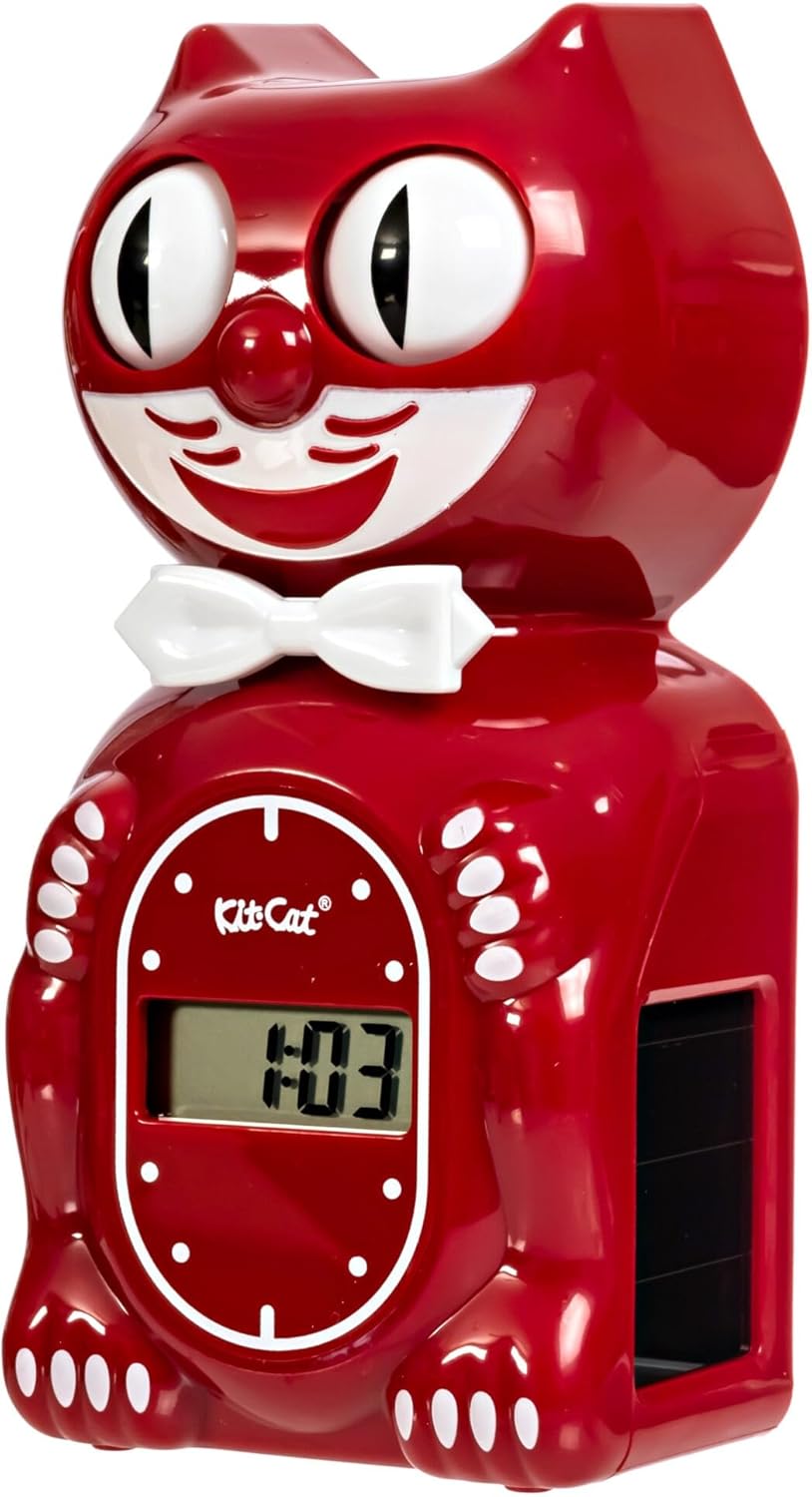 Kit Cat Klock® Solar Kit-Cat Digital Alarm Clock - Space Cherry Cat Clock with Eyes Swaying, Made in USA, Perfect for Home Decor, Modern Clock