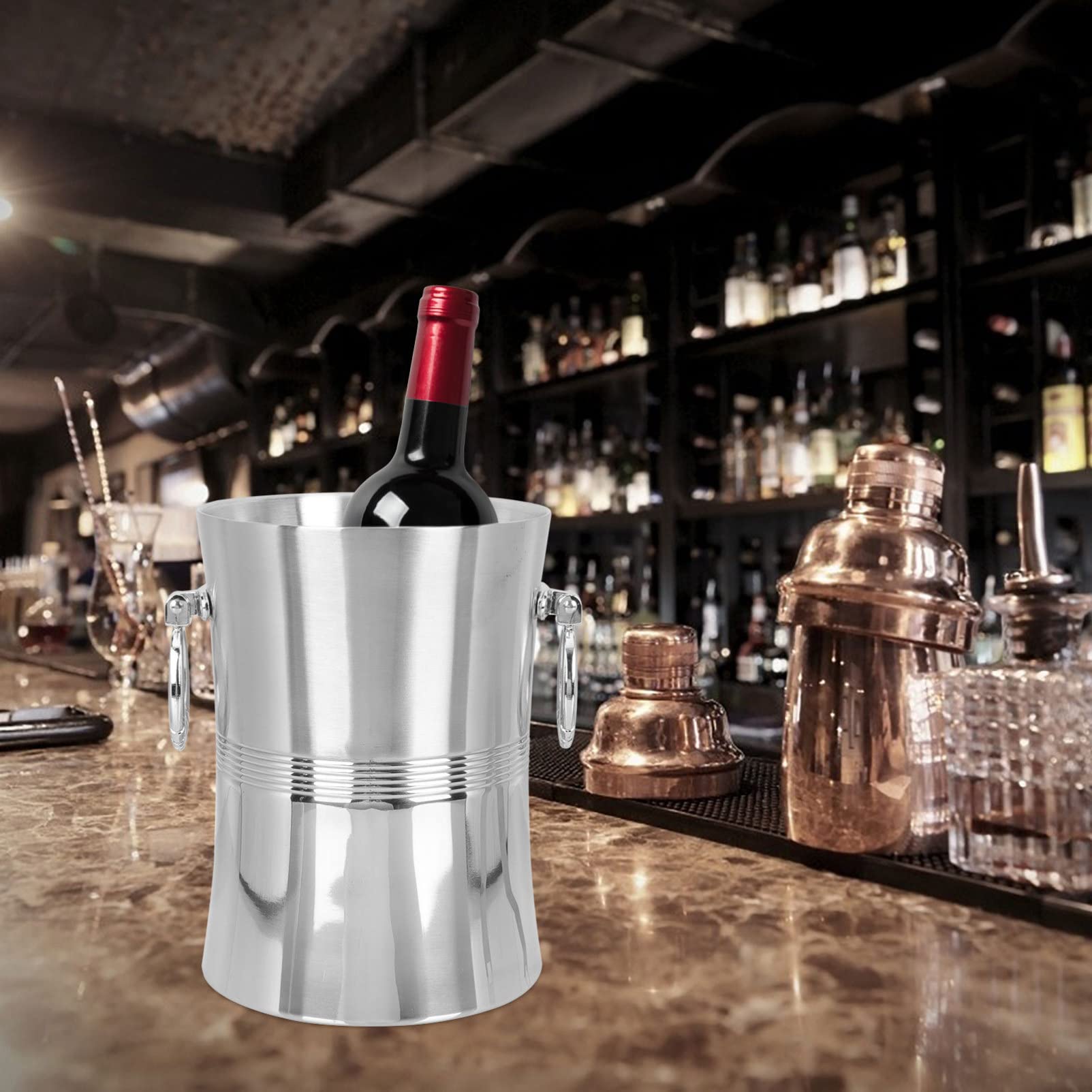 Cubo De Hielo De Acero Inoxidable Hielo Portátil Cubo De Hielo De Barra Cubo Enfriador De Vino Cubo De Hielo De Refrigeración Beber Engrasador Fabricación De Hielo Cubeta De Hielo