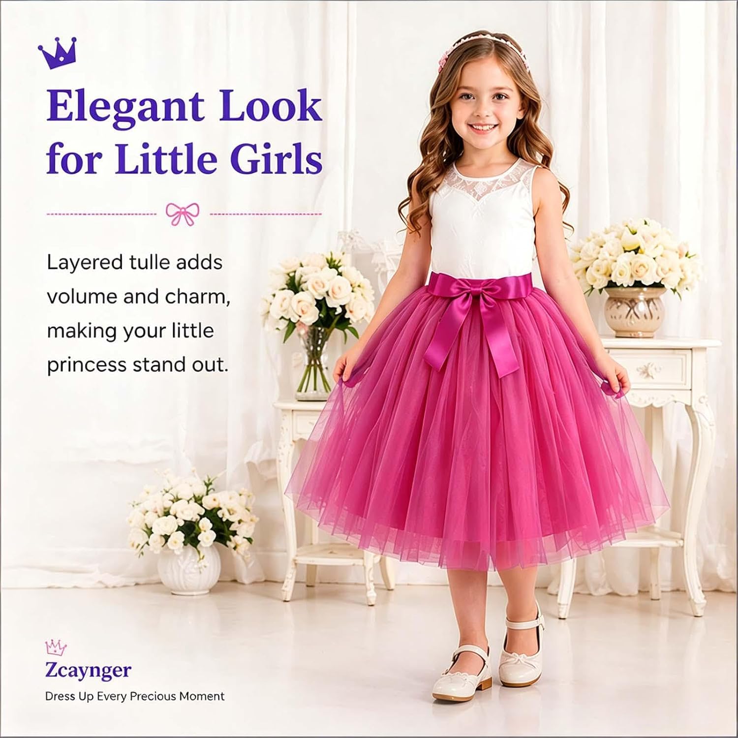 Girls Tutu Skirt Birthday Party Princess Tulle Dress Up 5 Layer Puffy Ballet Skirt for Kids Toddler (2-14 Years)