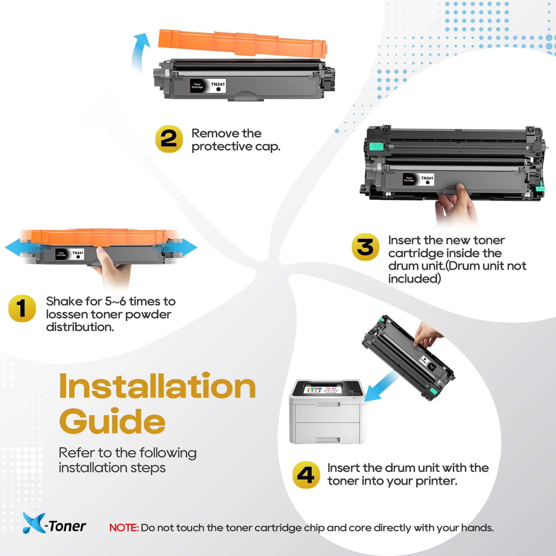 X-Toner TN241 TN245 Toner per Brother TN241 TN245 per Brother HL-3140CW | Compatibile con Brother HL-3140CW MFC 9140 CDN DCP 9020CDW MFC 9330CDW MFC 9340CDW DCP-9020CDW MFC-9140CDN (5-Pack)