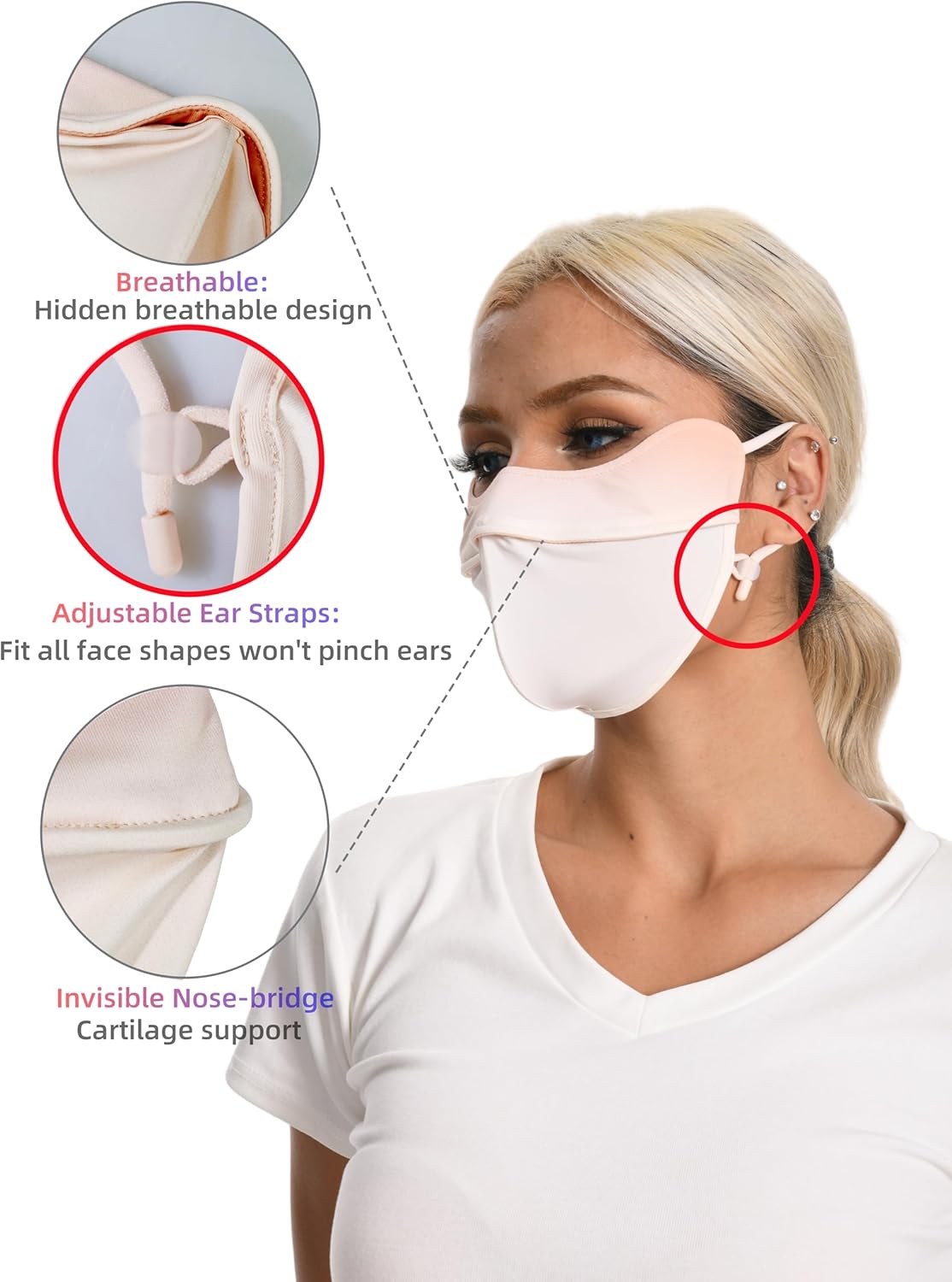 UPF 50+ UV Sun Protection Face Cover/Neck Balaclava Reusable Face Mask Dustproof Cooling Breathable - Image 5