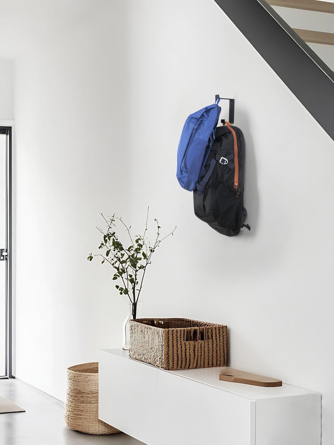Coat Hooks Wall Mounted Towel Holder Heavy Duty 2 Pack Aluminum Double Robe Hanger for Bathroom Kitchen Office Farmhouse Mudroom Black Anodized