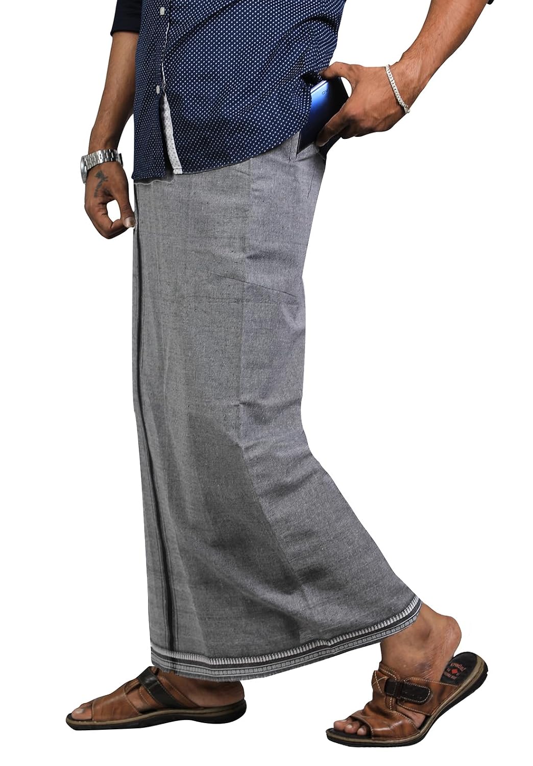 PRAKASAM COTTON Mens Cotton Kerala Thalapathi Border Welcro Adjustable Readymade Pocket Dhoti - Review, Price and Buying Guide