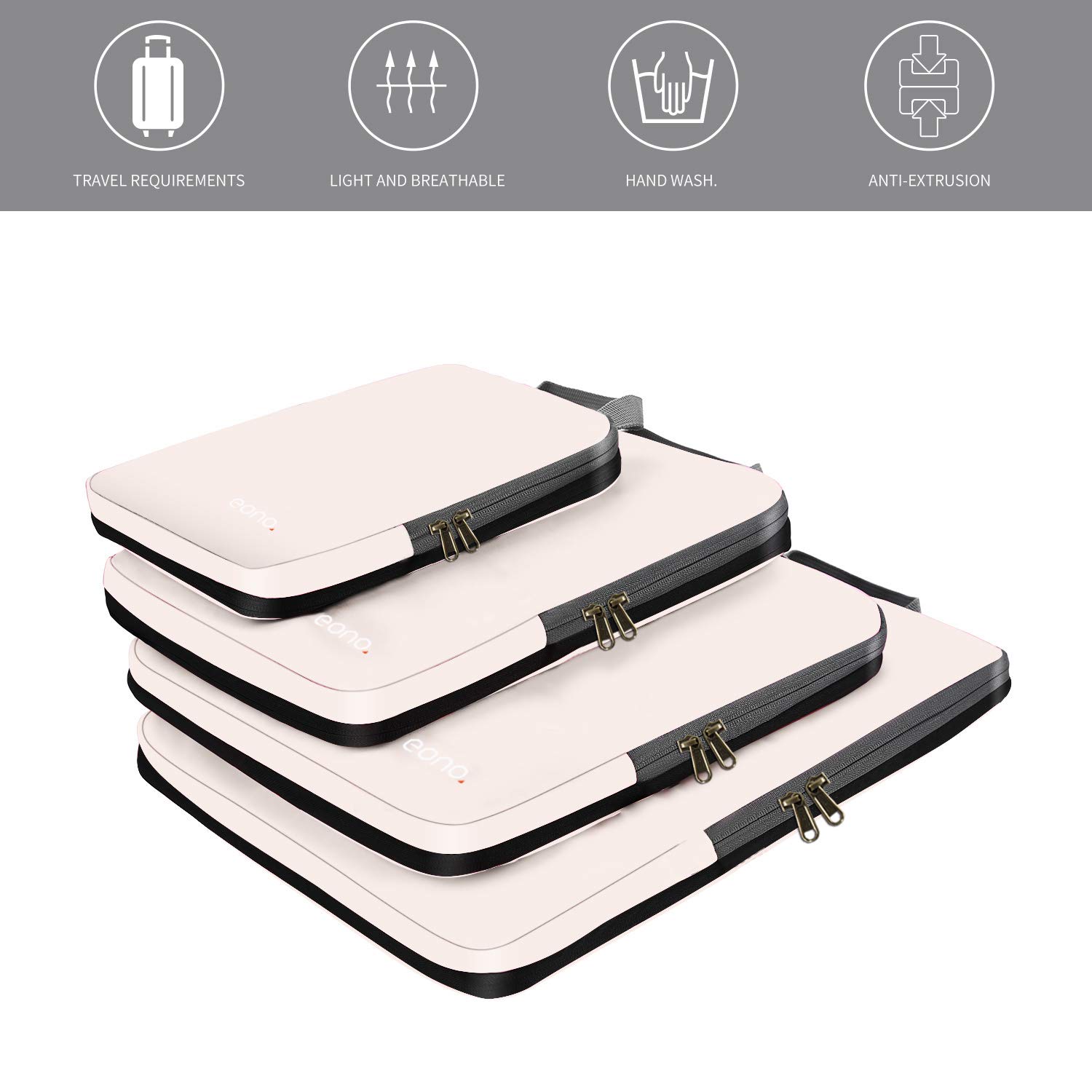 Eono Organizzatori da Viaggio a Compressione, Organizer Valigia Set, Cubo di Viaggio, Cubi di Imballaggio, Compression Packing Cube