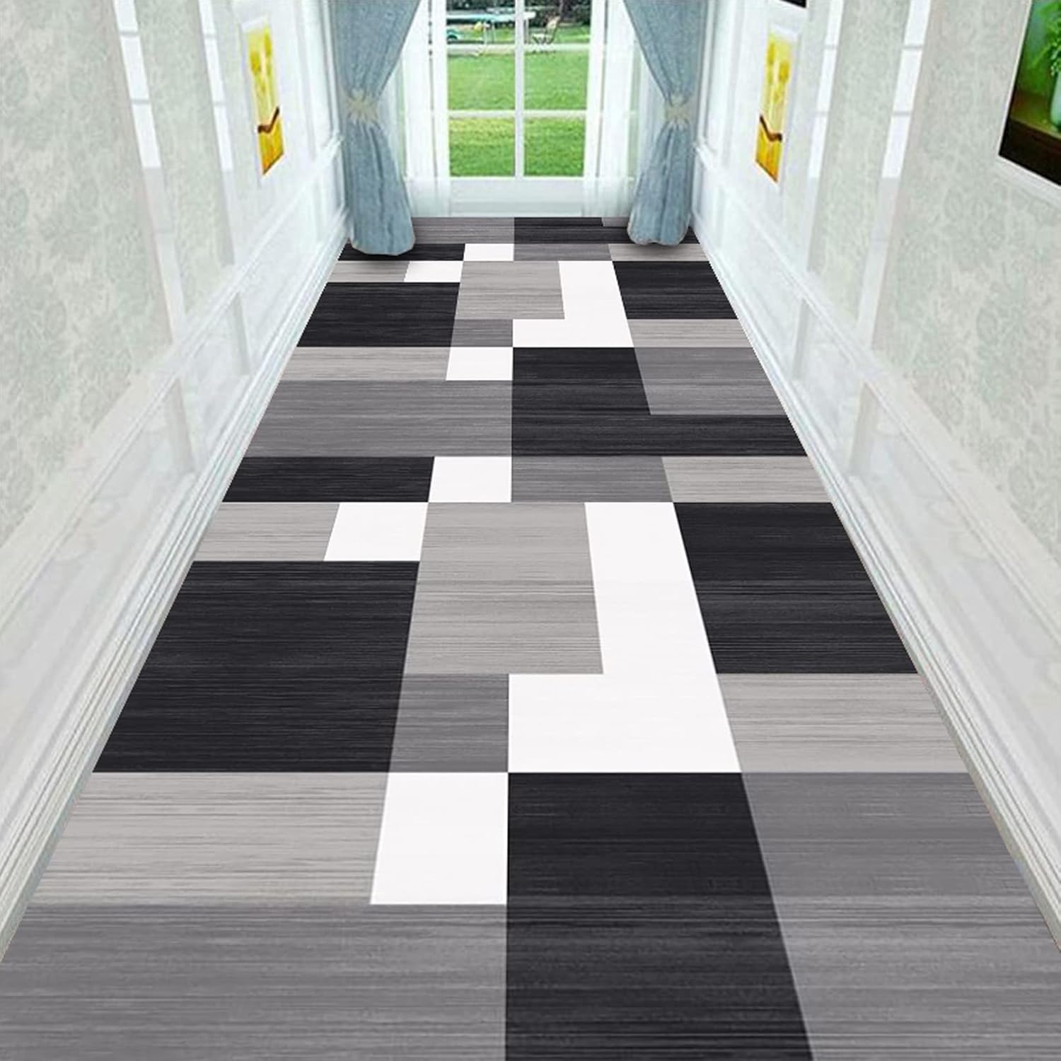 Carpet Runner for Hallway Long Carpet Contemporary Passage Runner Rug for Hallway,0.6m x 5.5m