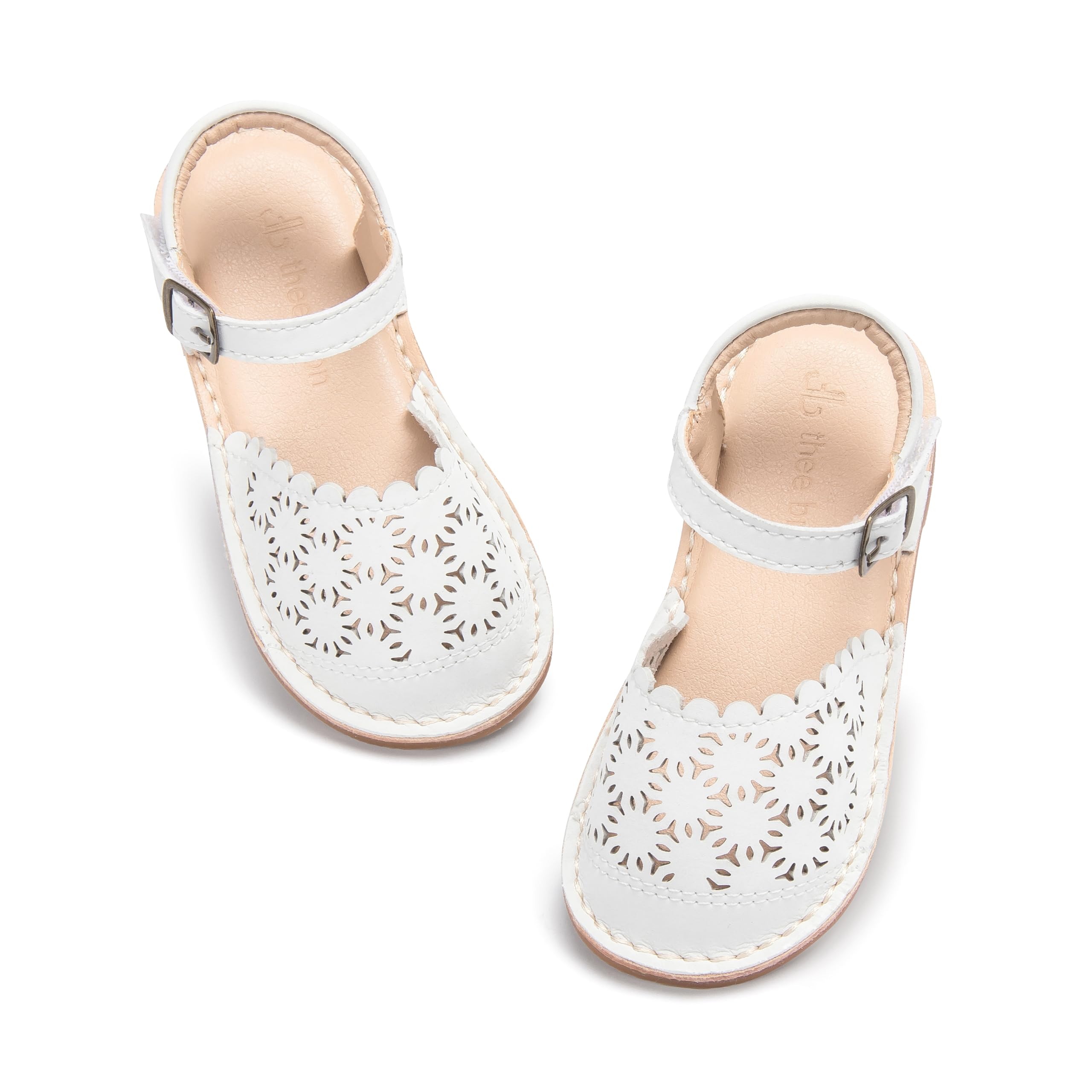 THEE BRON Toddler Floral Cutout Closed Toe Sandals for Girls Breathable Summer Shoes