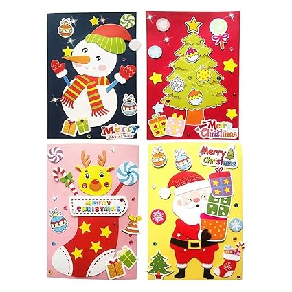 HEALLILY Card Making Kits DIY Handmade Greeting Card Kits for Kids, Christmas Card Folded Cards and Matching Envelopes Thank You Card Art Crafts Crafty Set Gifts for Girls Boys