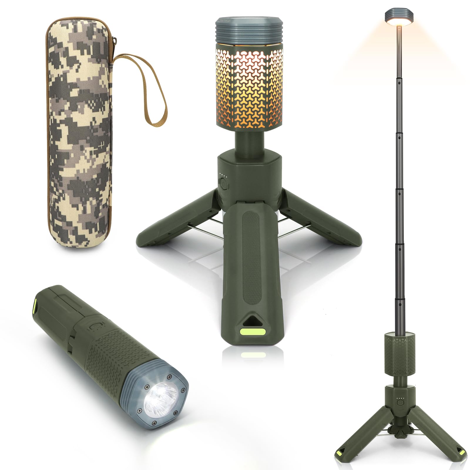 Telescopic Camping Lights, Rechargeable 10500mAh Camping Lantern with Storage Bag, Waterproof LED Camping Lamp with Magnetic, Portable Outdoor Tent