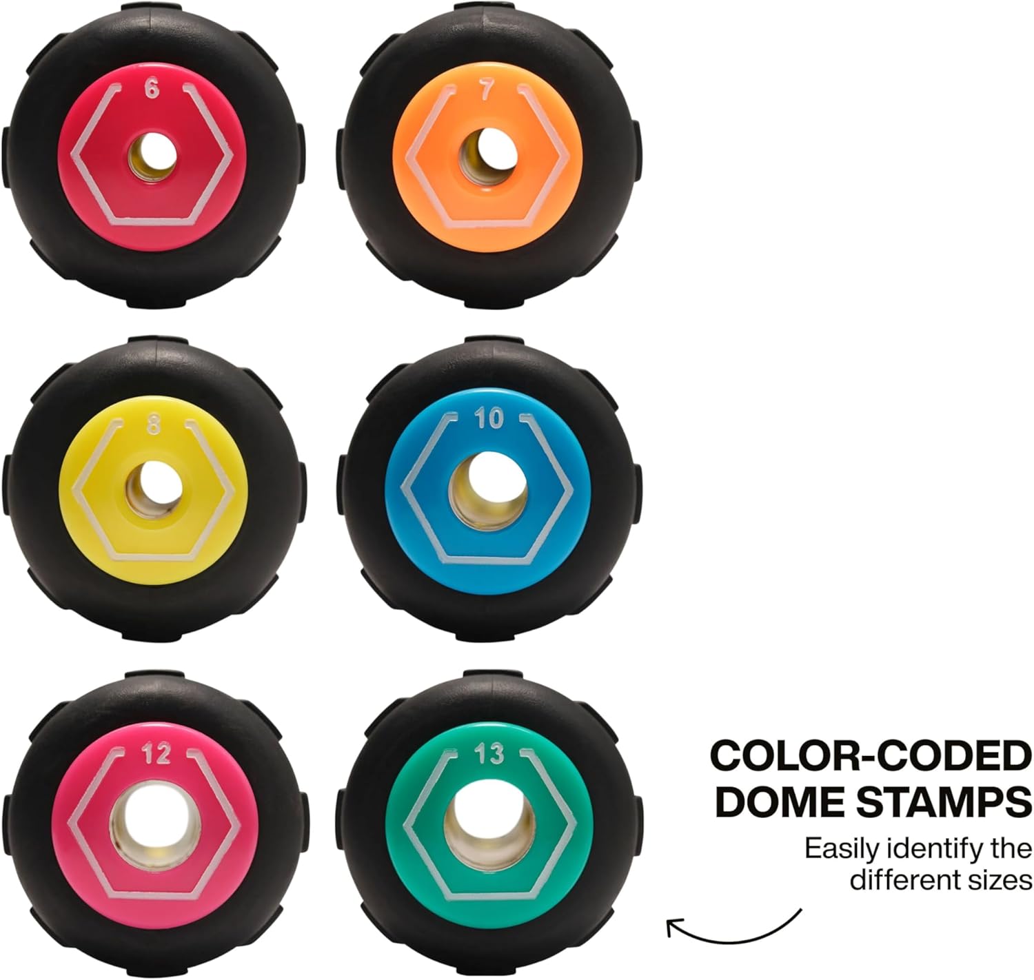 Klein Tools 65456M Metric Color-Coded Hollow-Shaft Nut Driver Set, 6-Piece, Heavy-Duty, Color-Coded Hex Sizes 6mm to 13mm, Cushion-Grip Handles, 6-Piece - Image 5