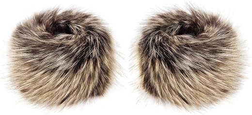Futrzane Faux Fox Fur Hair Soft Wrist Band Ring Cuff Warmer