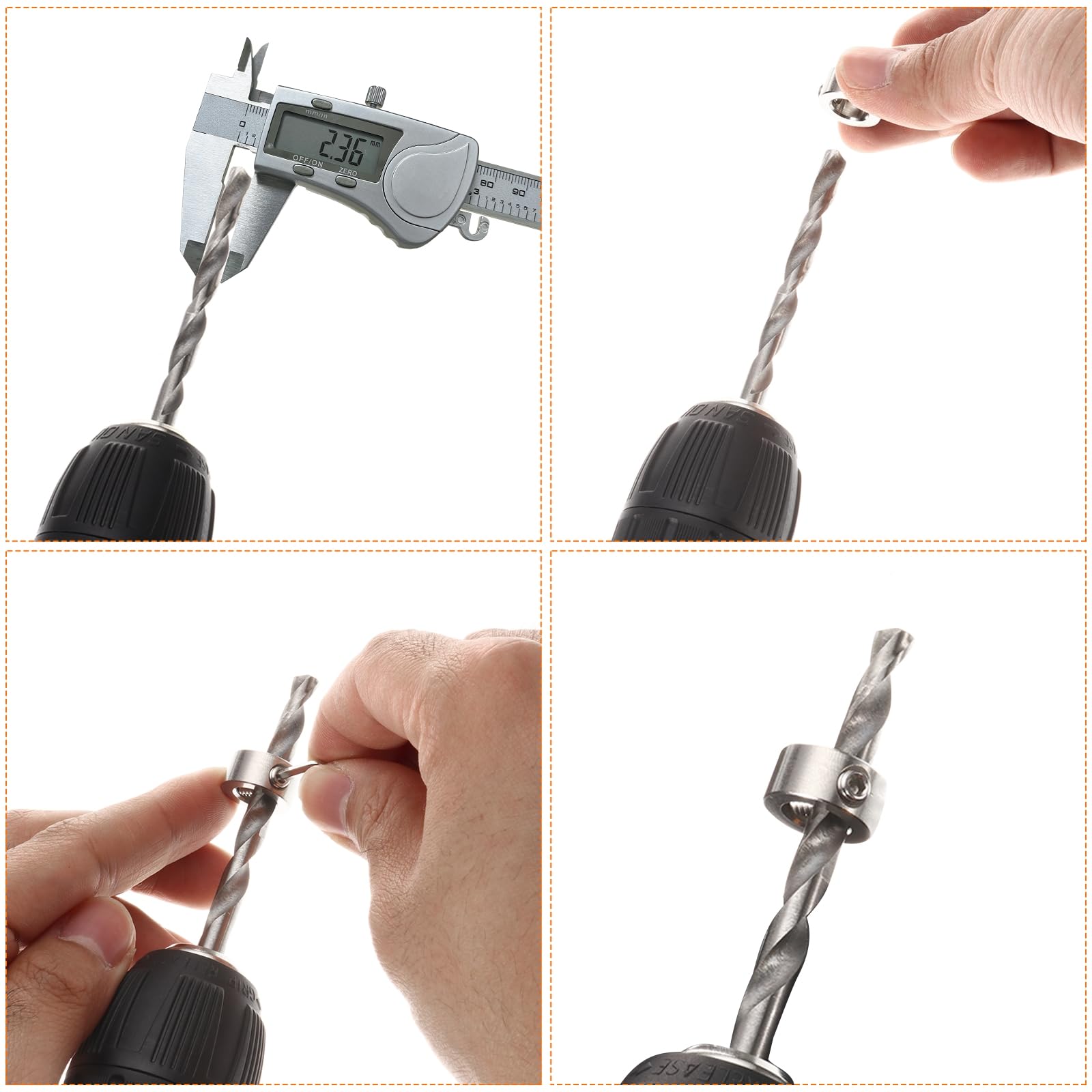 QUARKZMAN 2Pcs Jeu De Butées De Perçage De 4 Mm, Butée De