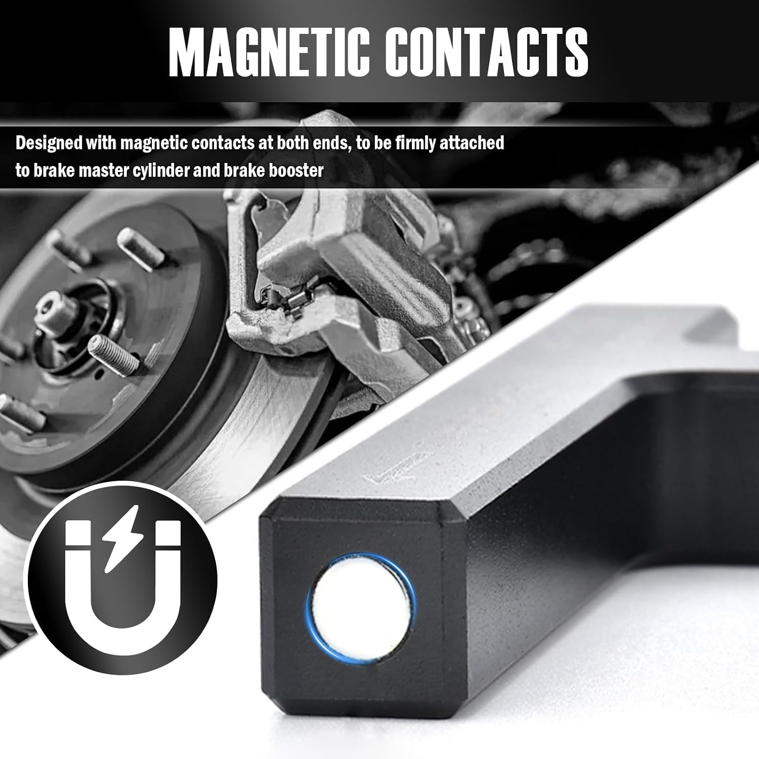Brake Booster Adjustment Tool Aluminum with Master Cylinder,Push Rod Brake Adjustment Tool for Braking Distance Adjustments,Professional Brakes Tools Automotive Tools