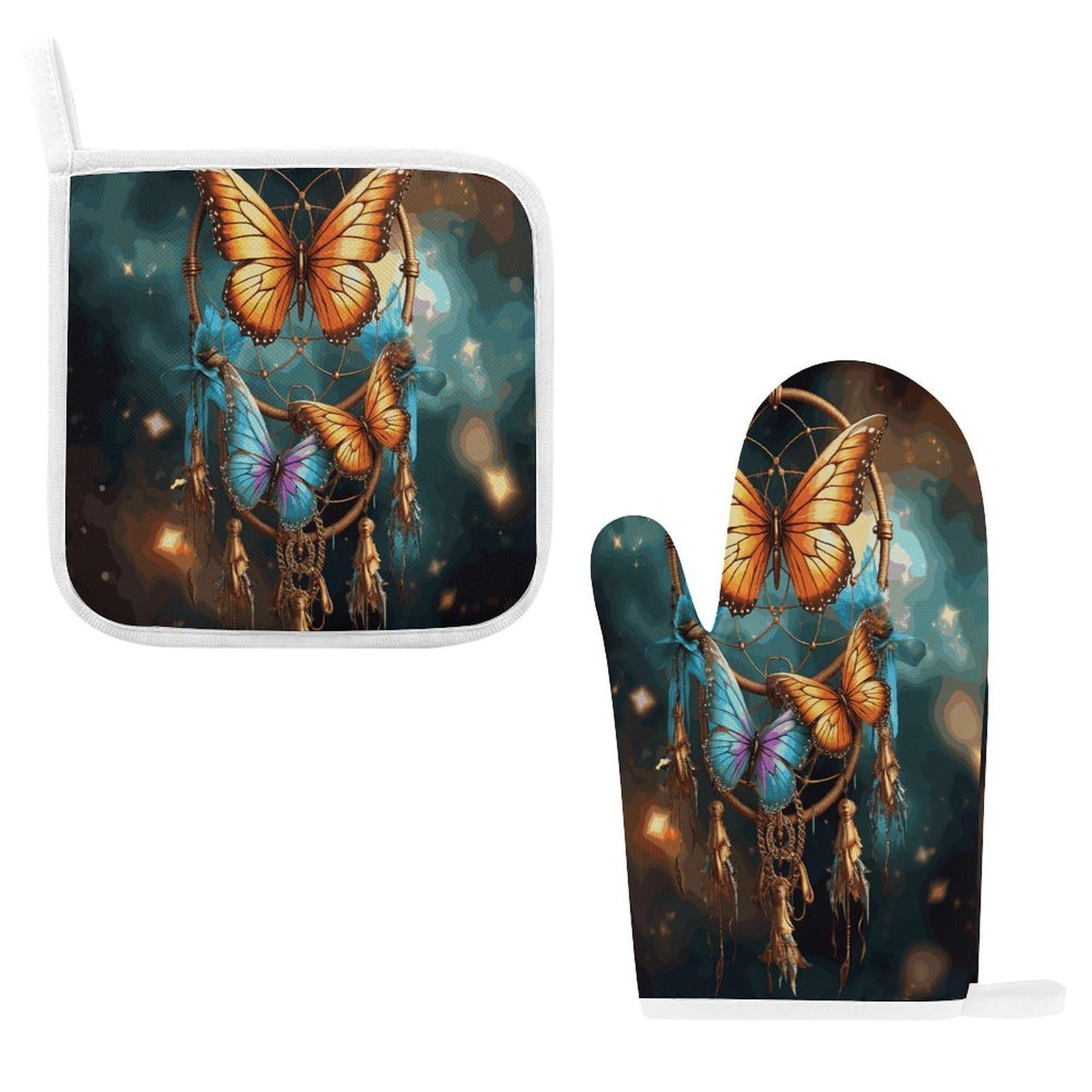 Fodpand Style Dream Catcher Butterfly Oven Mitts And Pot Holders Sets