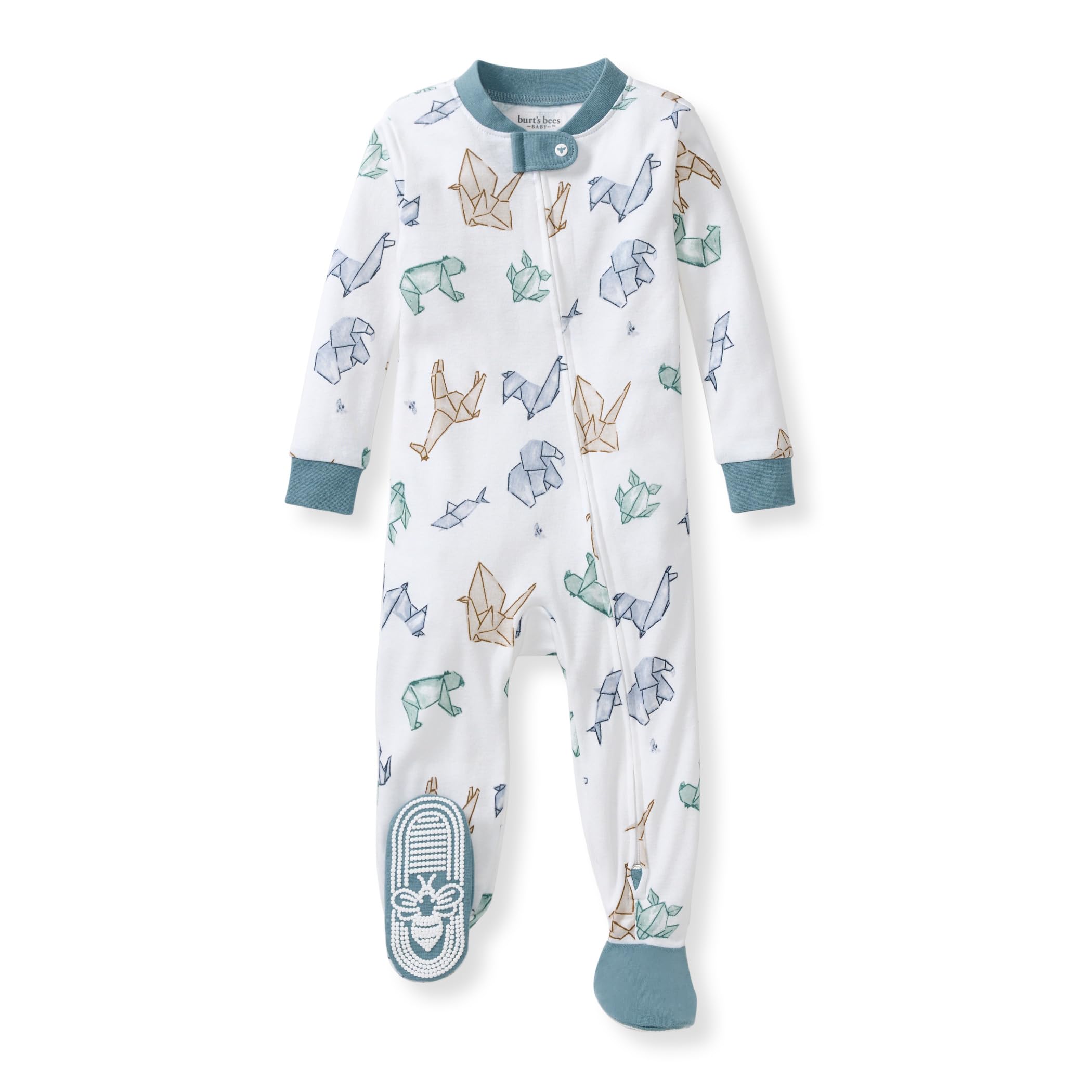 Burts Bees Baby baby-boys Sleeper Pjs 100 Organic Cotton One-piece Footie Zip Up Jumpsuit Snug Fit Pajamas