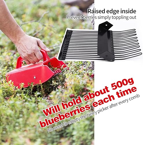 Miniatura 4 de Paquete de 124 recogedores de bayas, recolectores de bayas y rastrillos con peine metálico y mango ergonómico para una recolección de bayas más