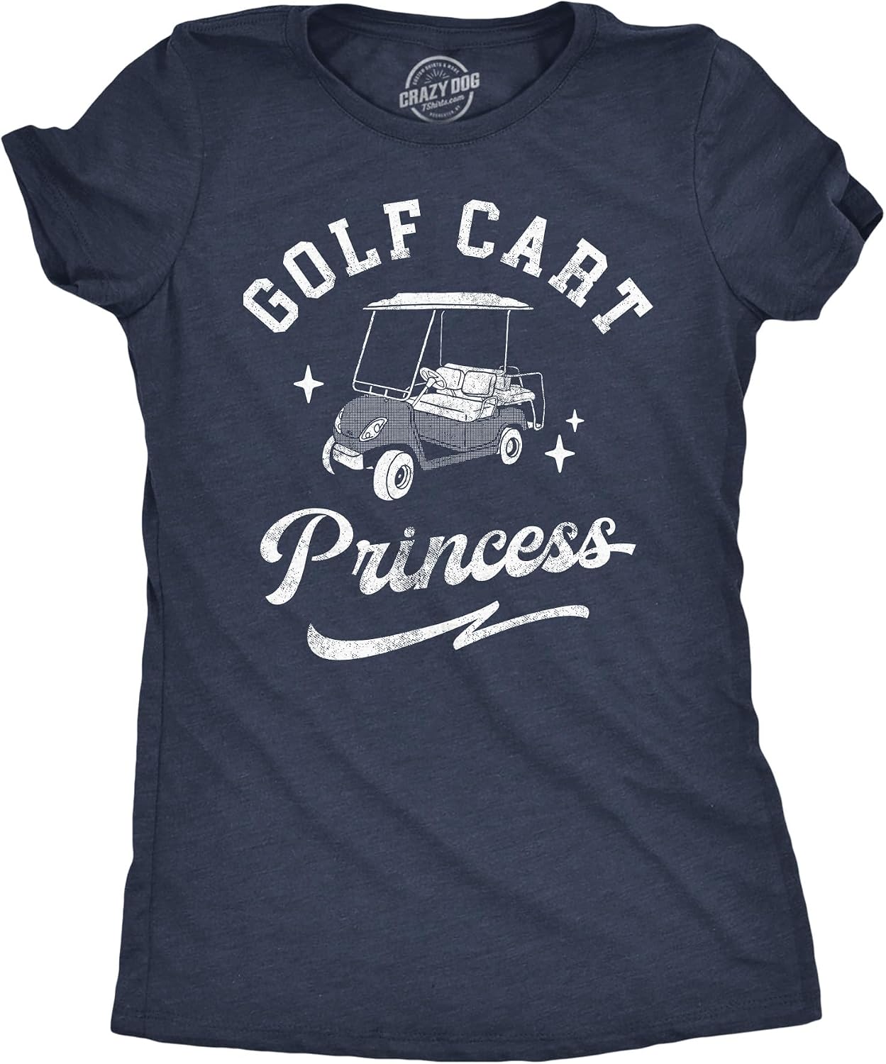 Womens Funny T Shirts Golf Cart Princess Golfing Graphic Tee for Ladies