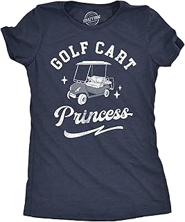 Womens Funny T Shirts Golf Cart Princess Sarcastic Golfing Graphic Tee for Ladies