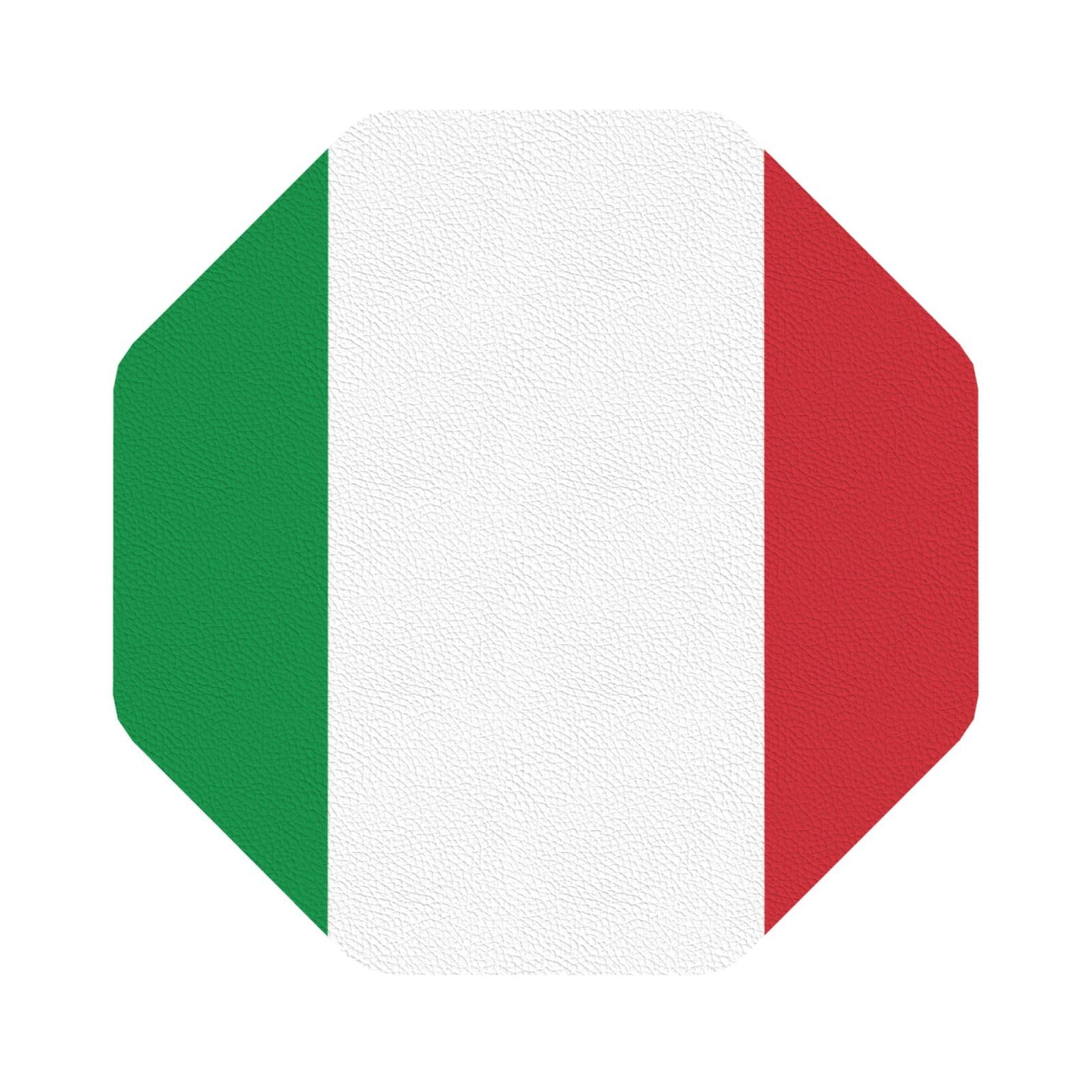 italy flag PU Leather Coasters Set of 6 Octagon Drink Coasters