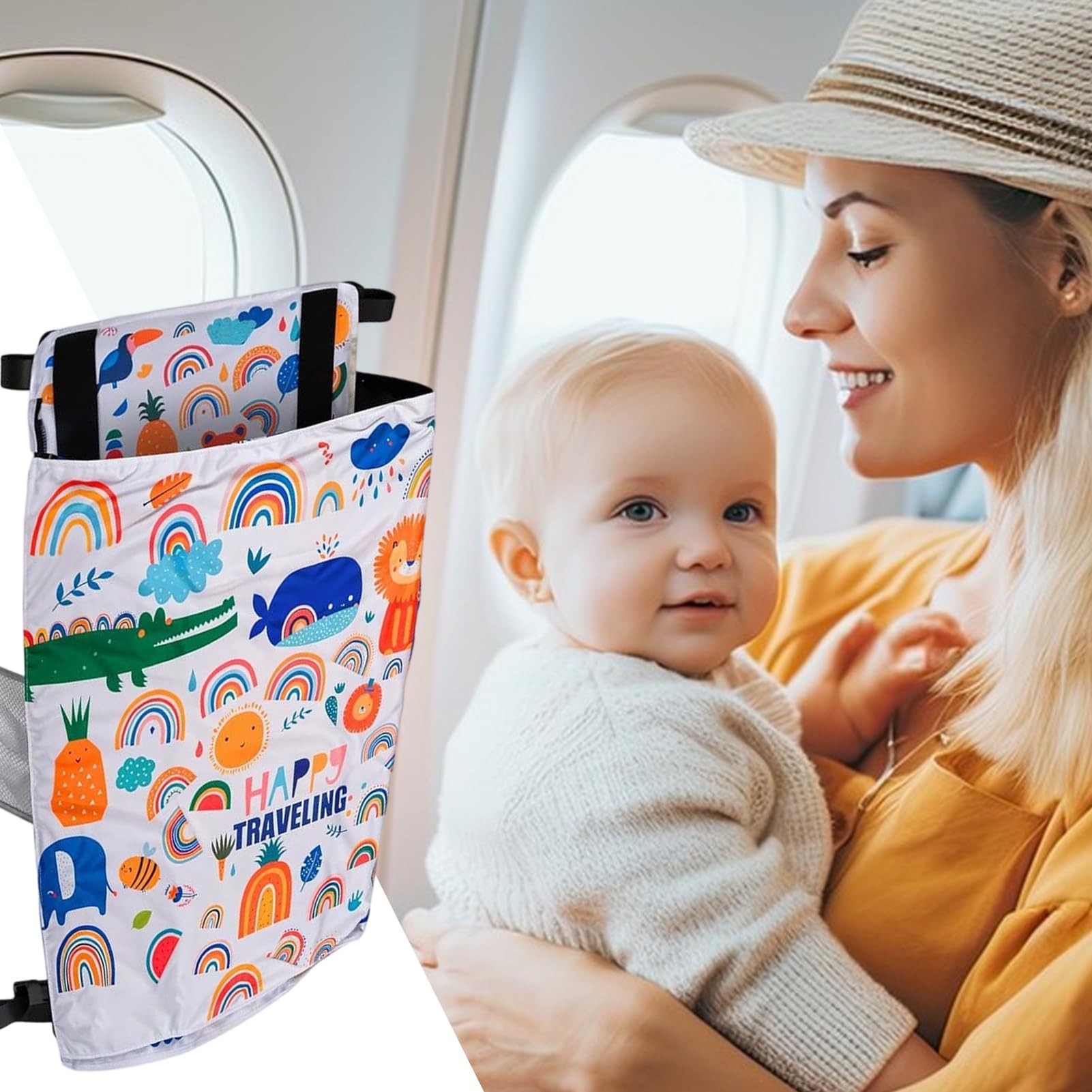Lettino Aereo Per Bambini - Estenditore Sedile con Poggiapiedi | Amaca Morbida da Viaggio per Volo Campeggio