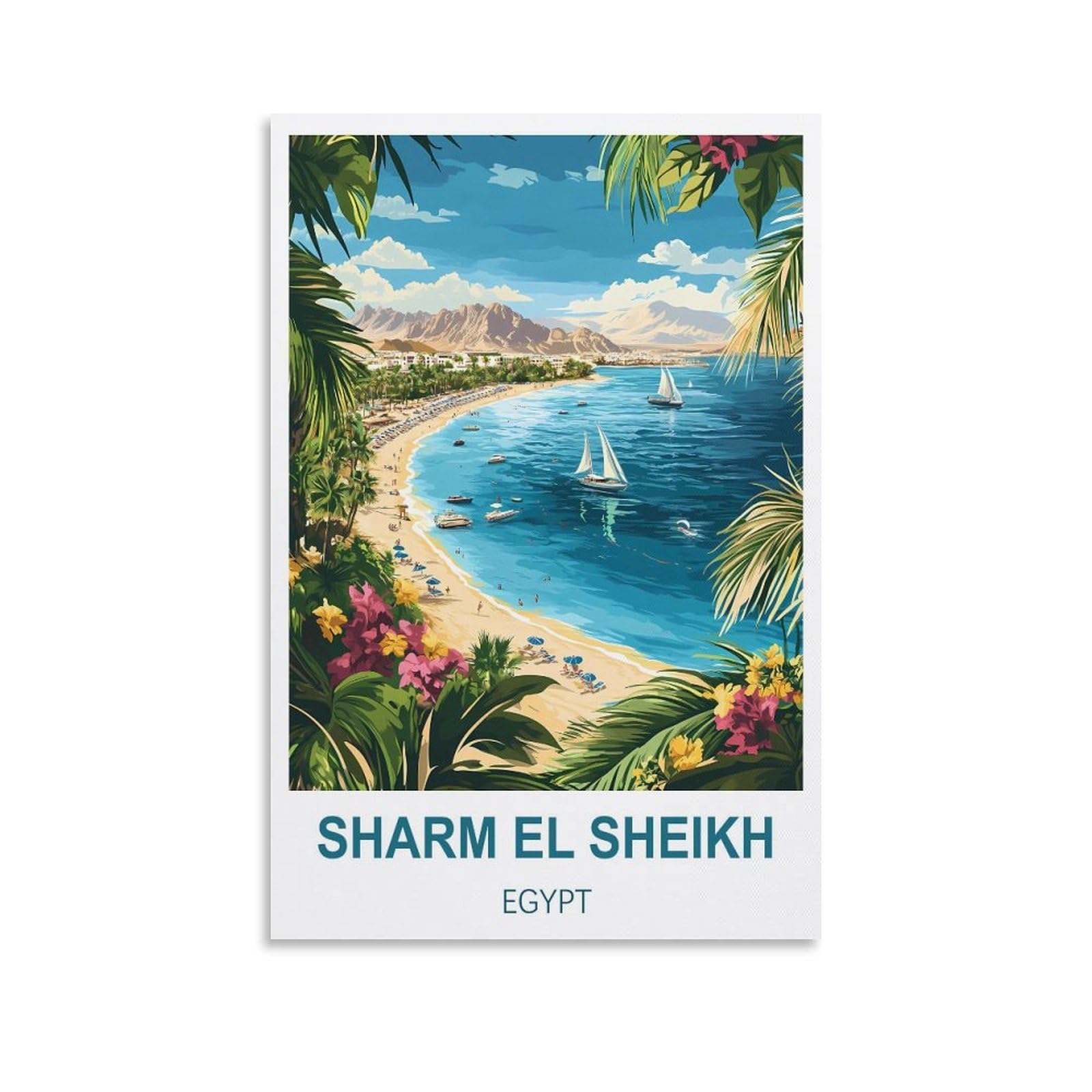 HSAYYIII Sharm El Sheikh Egypt Vintage Travel Poster 08x12inch(20x30cm) Canvas Art Poster And Wall Art Picture Print Bedroom Decor